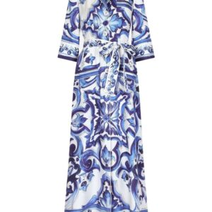 Dolce & Gabbana Majolica-print twill shirt dress