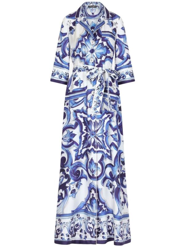 Dolce & Gabbana Majolica-print twill shirt dress