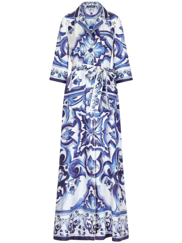 Dolce & Gabbana  Majolica-print maxi shirt dress