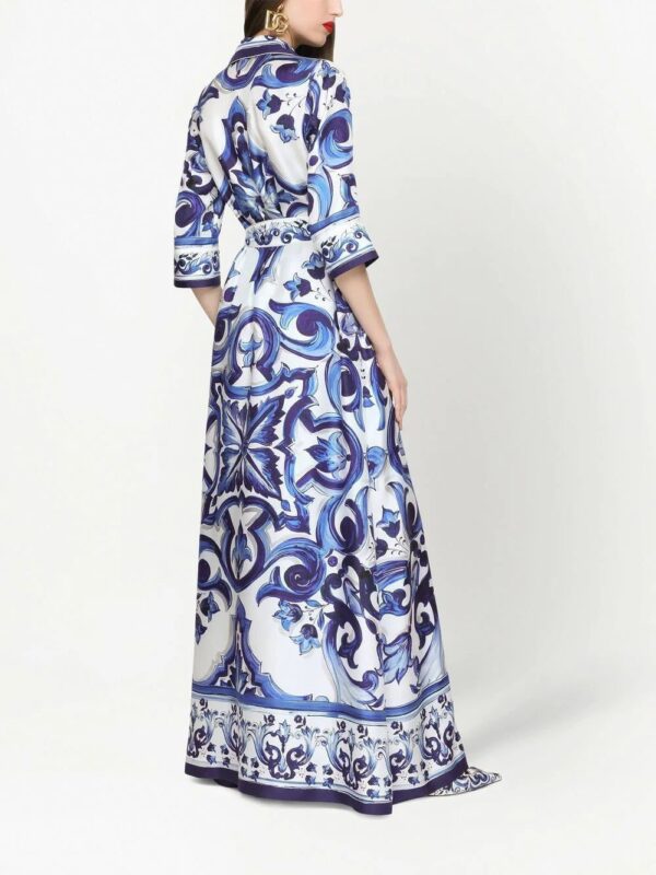 Dolce & Gabbana  Majolica-print maxi shirt dress - Image 4