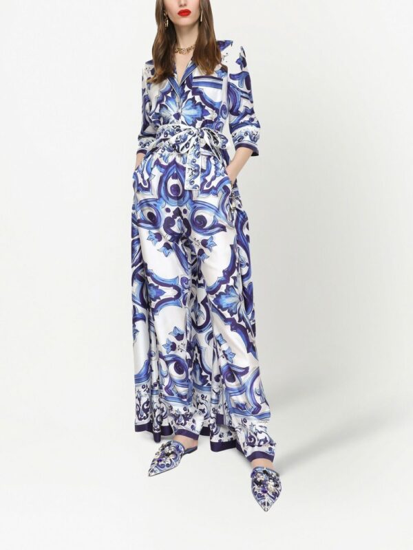 Dolce & Gabbana Majolica-print twill shirt dress - Image 2