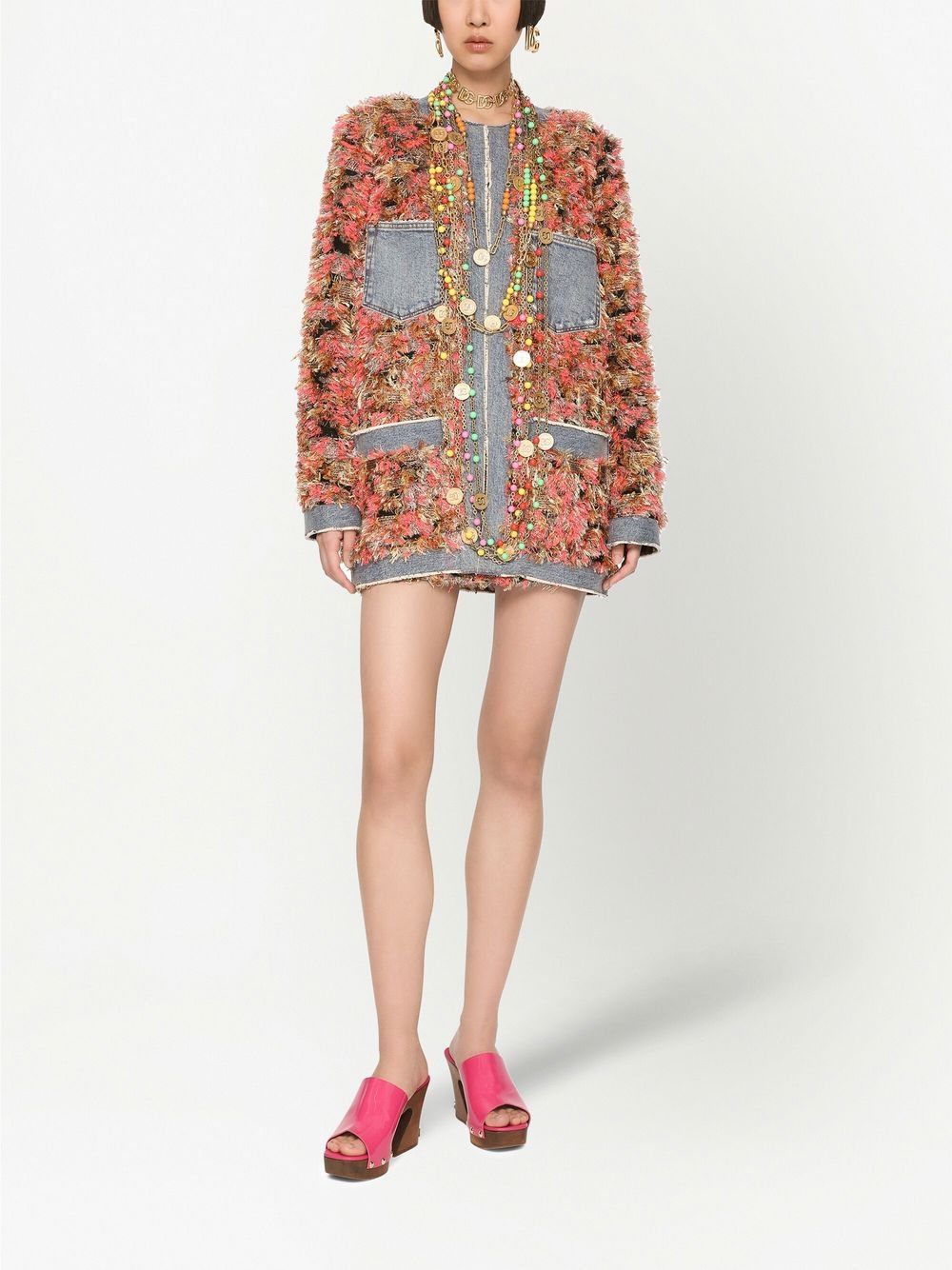 Dolce & Gabbana fur-effect jacquard jacket - Image 3