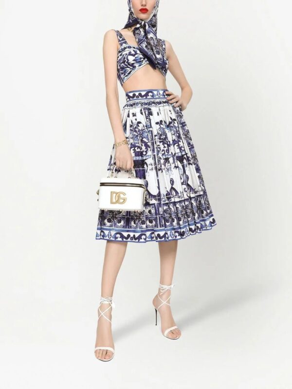 Dolce & Gabbana  Majolica-print pleated midi skirt - Image 2