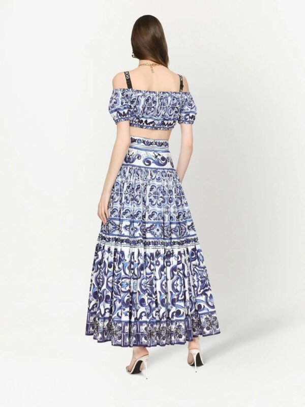 Dolce & Gabbana  Majolica-print pleated maxi skirt - Image 4