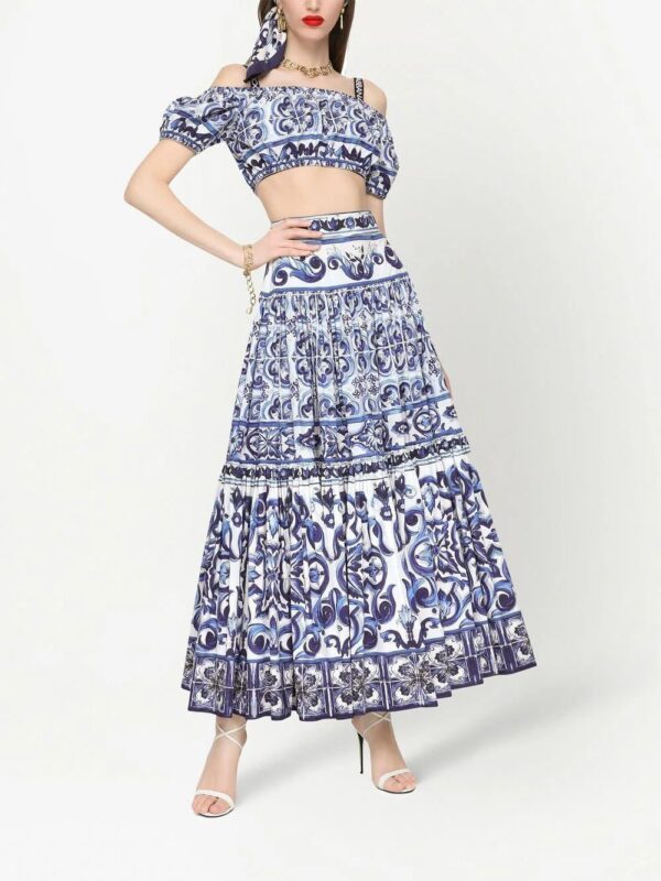 Dolce & Gabbana  Majolica-print pleated maxi skirt - Image 2