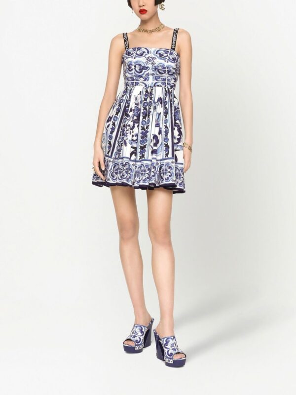 Dolce & Gabbana Majolica-print bandeau minidress - Image 3