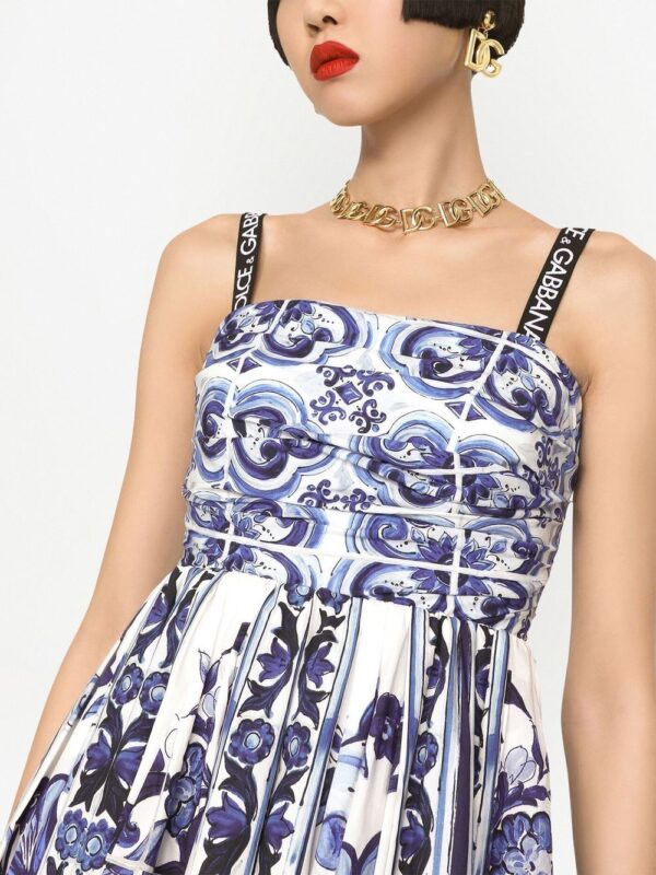 Dolce & Gabbana Majolica-print bandeau minidress - Image 5