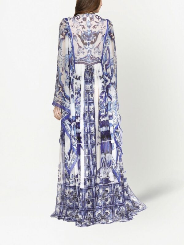 Dolce & Gabbana Majolica-print floor length dress - Image 4