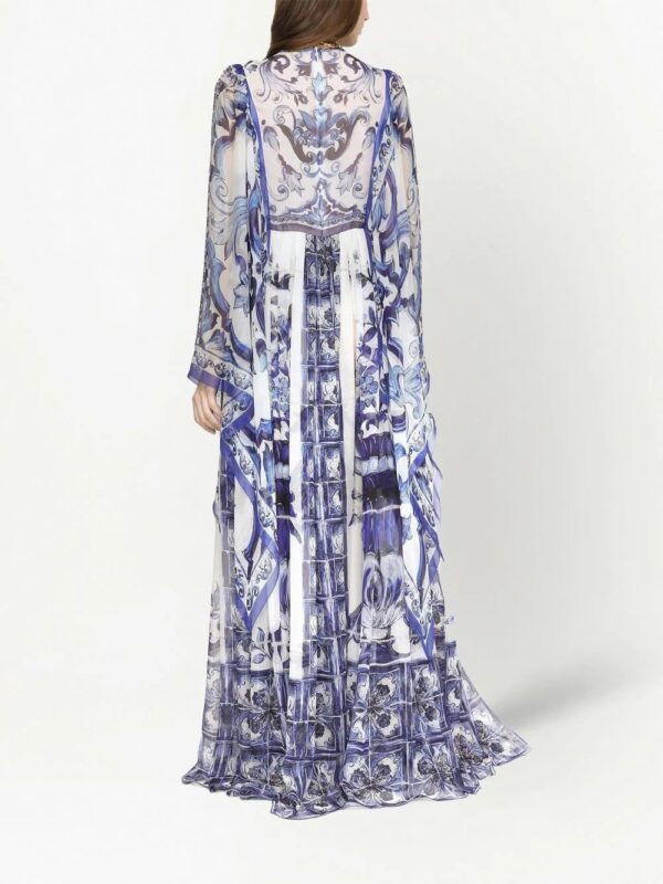 Dolce & Gabbana  Majolica-print floor length dress - Image 4