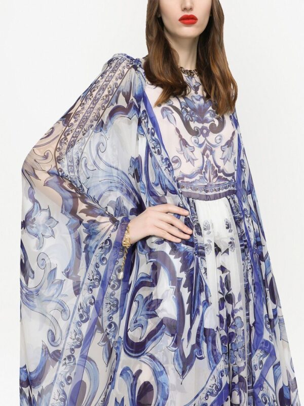 Dolce & Gabbana Majolica-print floor length dress - Image 5
