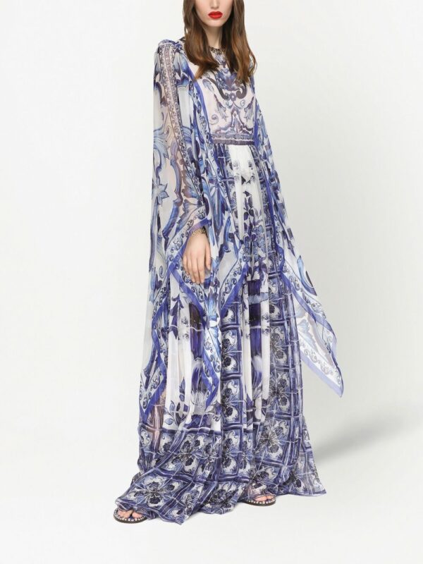 Dolce & Gabbana Majolica-print floor length dress - Image 3