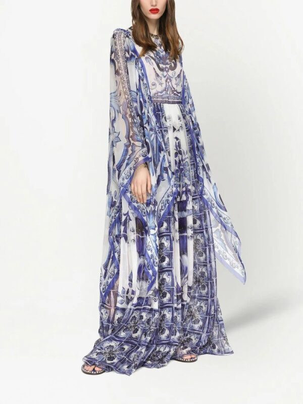 Dolce & Gabbana  Majolica-print floor length dress - Image 3