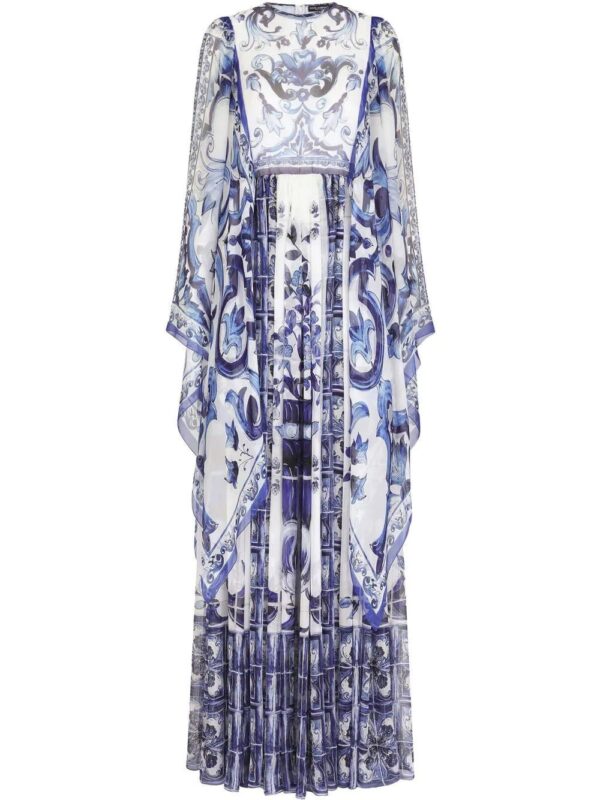 Dolce & Gabbana  Majolica-print floor length dress