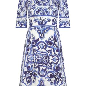 Dolce & Gabbana Majolica-print midi dress
