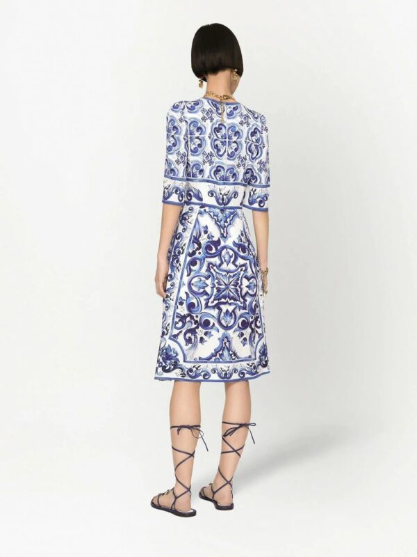 Dolce & Gabbana  Majolica-print midi dress - Image 4