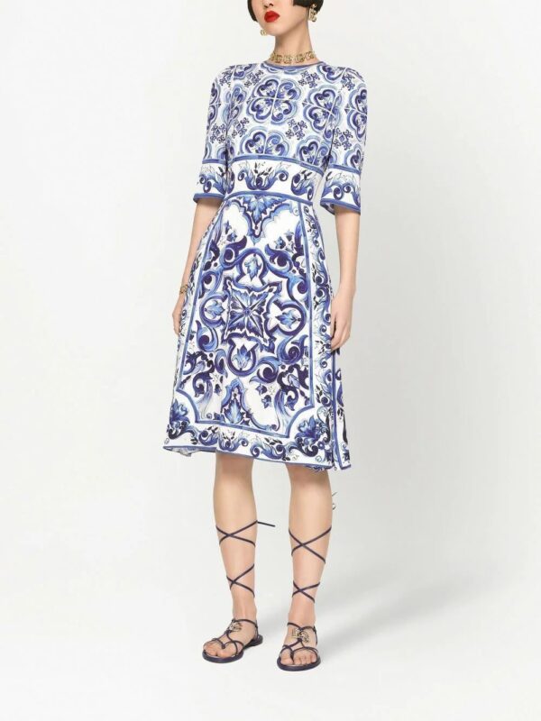 Dolce & Gabbana  Majolica-print midi dress - Image 3