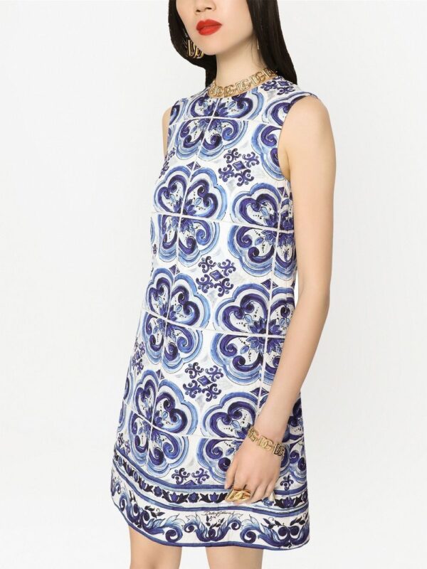 Dolce & Gabbana Majolica-print brocade minidress - Image 5