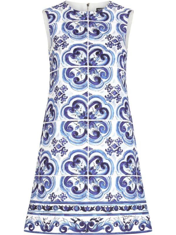Dolce & Gabbana Majolica-print brocade minidress