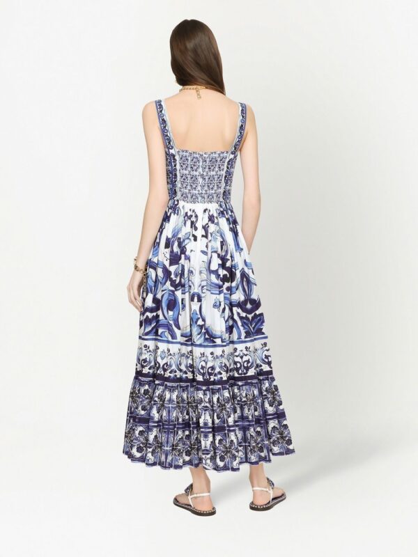 Dolce & Gabbana Majolica-print bustier maxi dress - Image 4