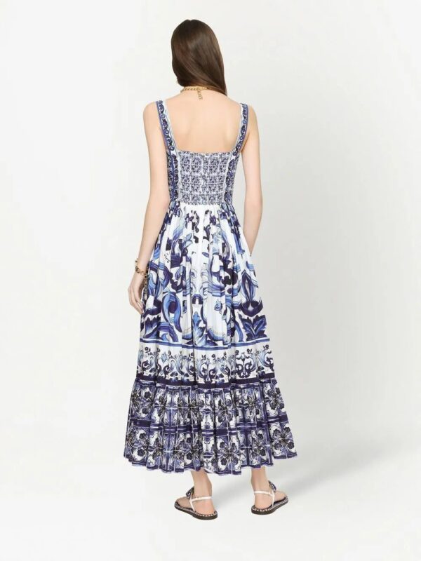 Dolce & Gabbana  Majolica-print bustier maxi dress - Image 4