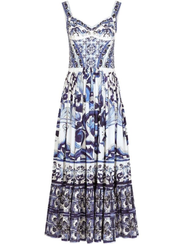 Dolce & Gabbana Majolica-print bustier maxi dress