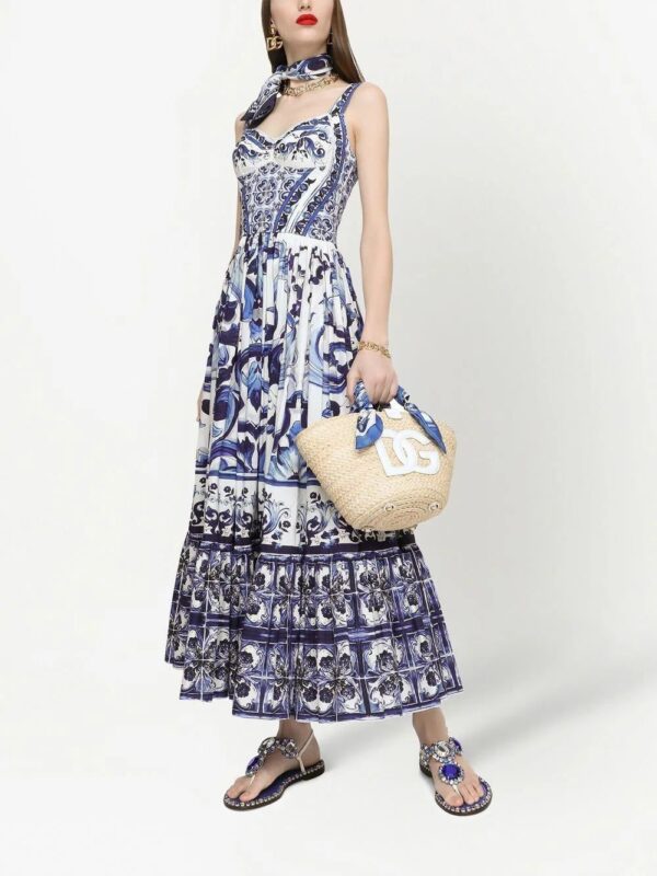 Dolce & Gabbana  Majolica-print bustier maxi dress - Image 2