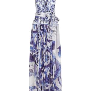 Dolce & Gabbana  Majolica-print halterneck maxi dress