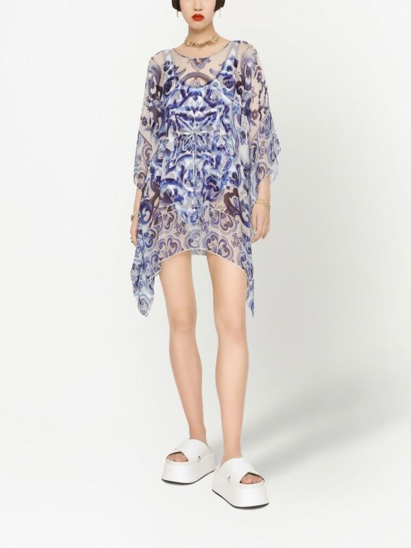 Dolce & Gabbana Majolica-print silk kaftan - Image 3