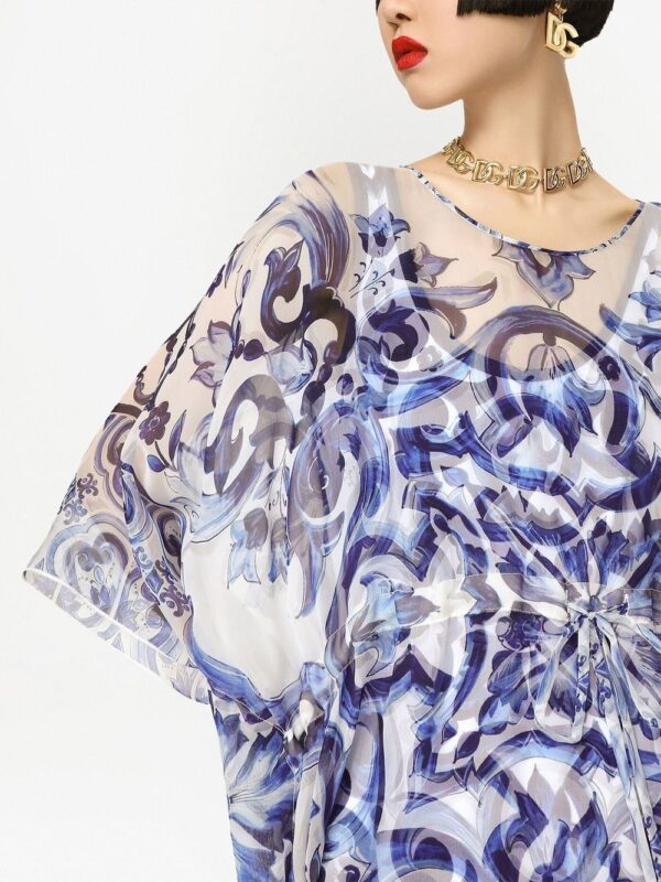 Dolce & Gabbana Majolica-print silk kaftan - Image 5