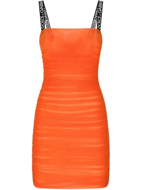 Dolce & Gabbana  logo-jacquard ruched tulle dress