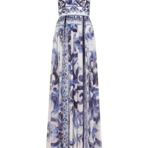 Dolce & Gabbana Majolica-print silk maxi dress