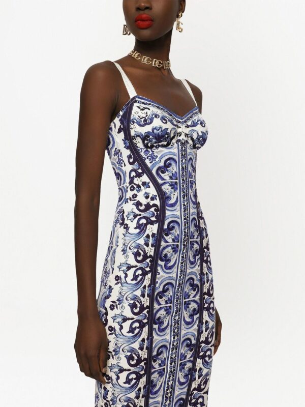 Dolce & Gabbana Majolica-print bustier dress - Image 5