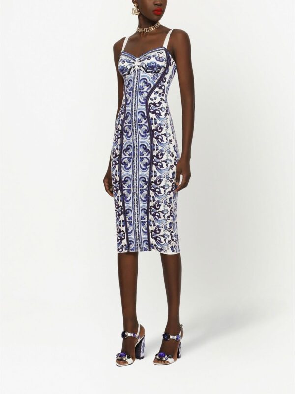 Dolce & Gabbana Majolica-print bustier dress - Image 2
