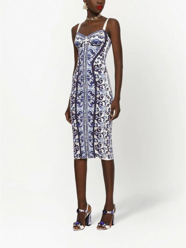 Dolce & Gabbana  Majolica-print bustier dress - Image 2