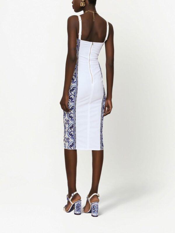 Dolce & Gabbana Majolica-print bustier dress - Image 4