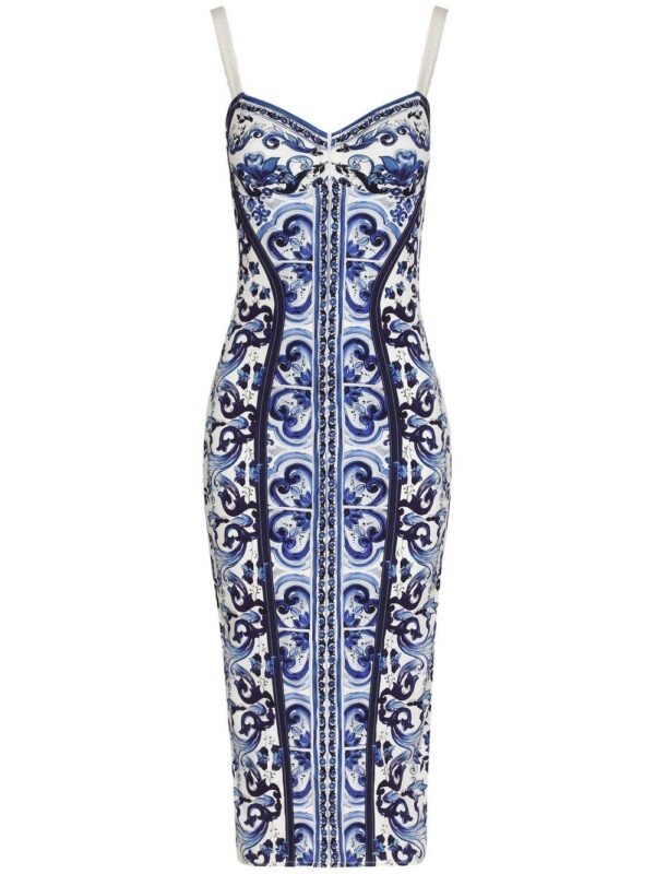 Dolce & Gabbana Majolica-print bustier dress