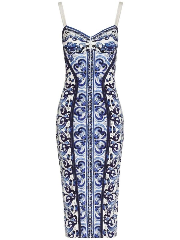 Dolce & Gabbana  Majolica-print bustier dress