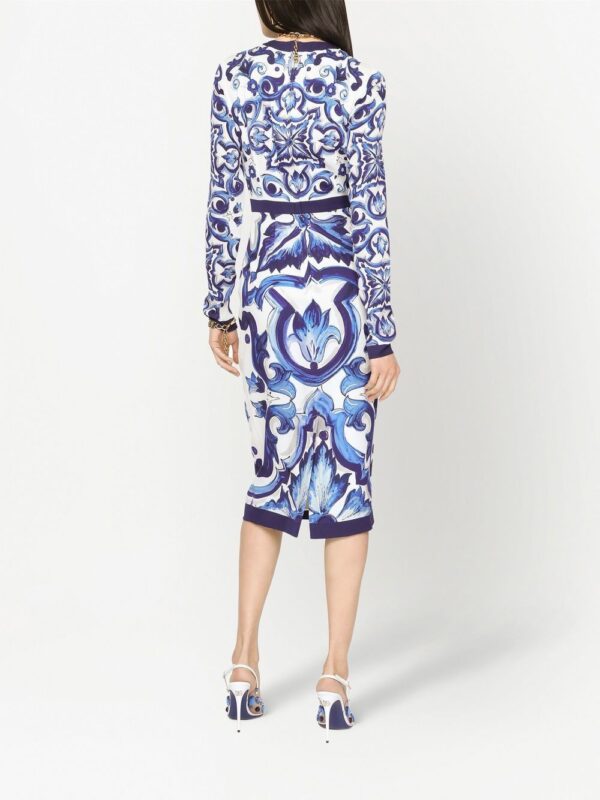 Dolce & Gabbana Majolica-print pencil midi dress - Image 3