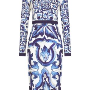 Dolce & Gabbana Majolica-print pencil midi dress