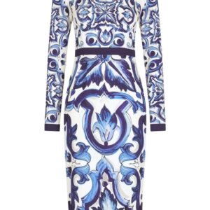 Dolce & Gabbana  Majolica-print pencil midi dress