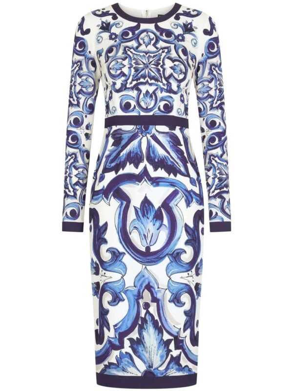Dolce & Gabbana  Majolica-print pencil midi dress