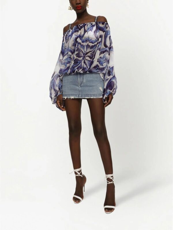 Dolce & Gabbana  Majolica-print off-shoulder blouse - Image 3