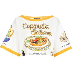 Dolce & Gabbana  slogan-print cropped T-shirt