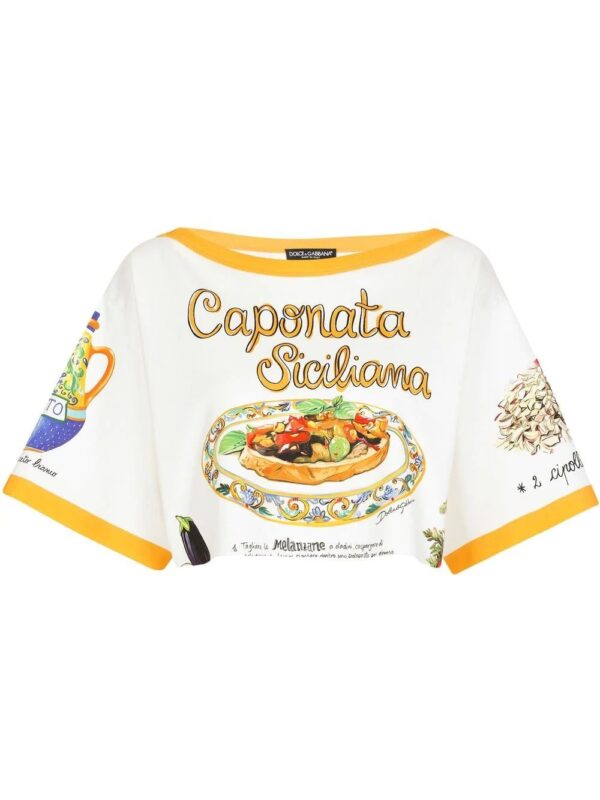 Dolce & Gabbana  slogan-print cropped T-shirt