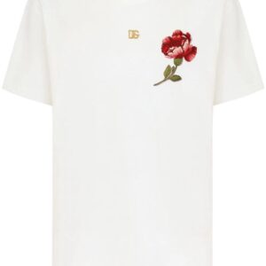Dolce & gabbana  DG floral-embroidered cotton T-shirt