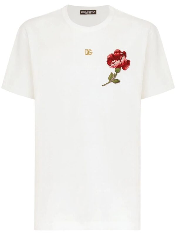 Dolce & gabbana  DG floral-embroidered cotton T-shirt