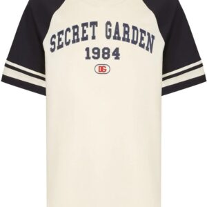 Dolce & Gabbana  motif-print two-tone cotton T-shirt