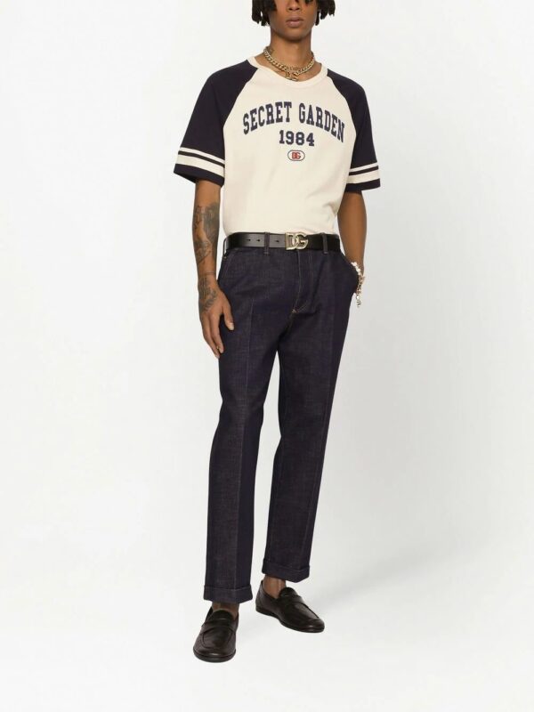 Dolce & Gabbana  motif-print two-tone cotton T-shirt - Image 2
