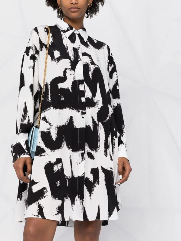 Alexander McQueen  graffiti-print shirt dress - Image 3