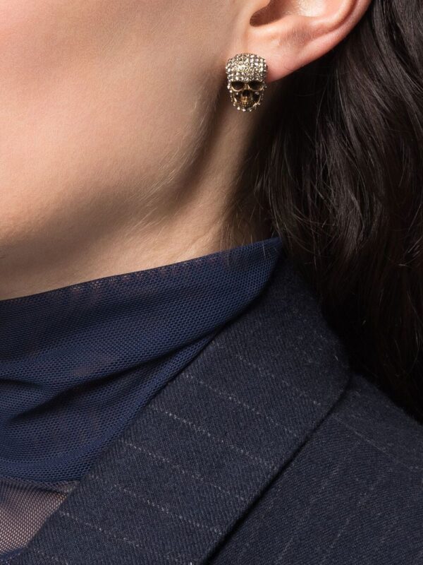 Alexander McQueen  crystal-embellished skull earring - Image 2